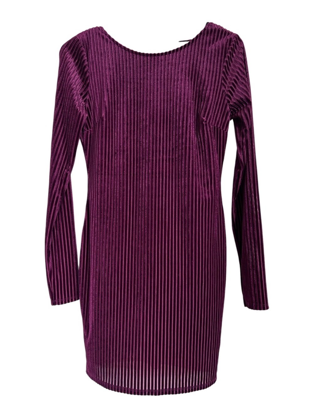 Forever 21 Ribbed Velvet Bodycon Mini Dress Women’s M Burgundy Open Back Fall
